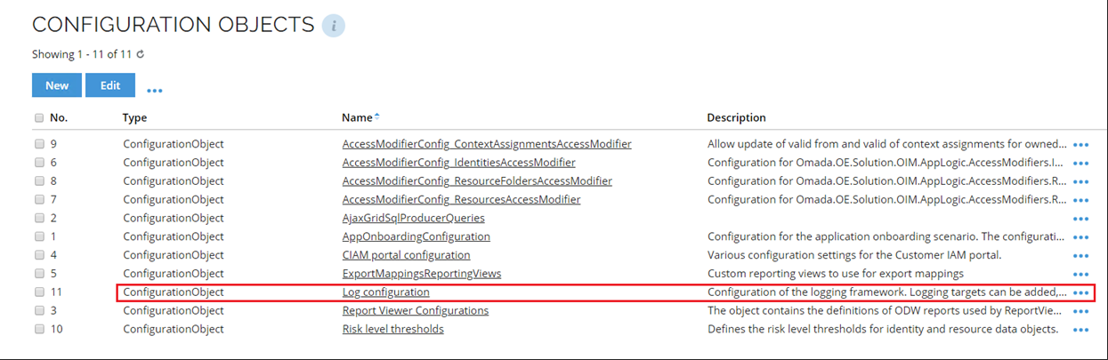 LogConfigObjects