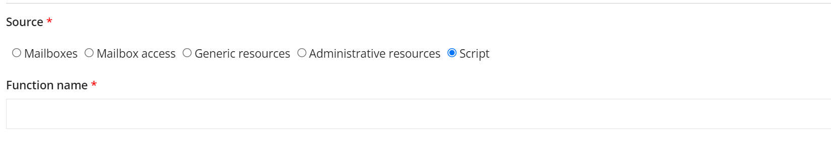 Parameters required for Script based query mapping
