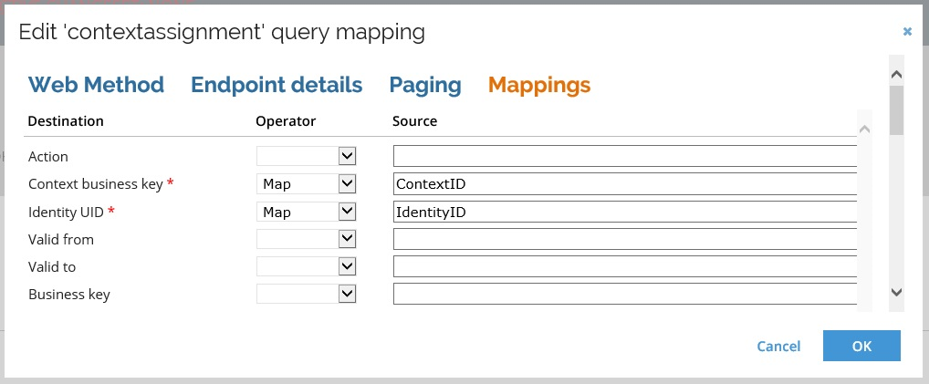 Default Context owner mappings