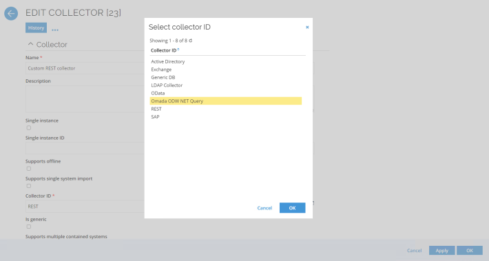 Select collector ID
