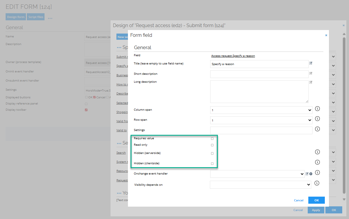 Design of Request access form