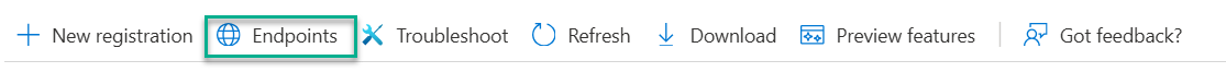 Azure Portal: Endpoints menu