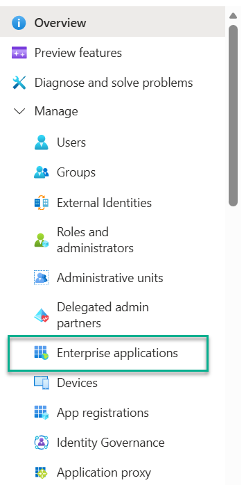 Azure Portal: Enterprise applications