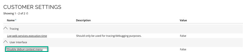 Disable debug menu - feature toggle