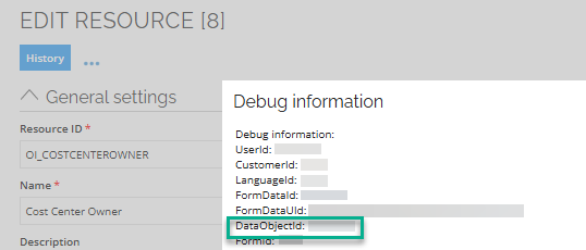 Debug information: DataObjectId