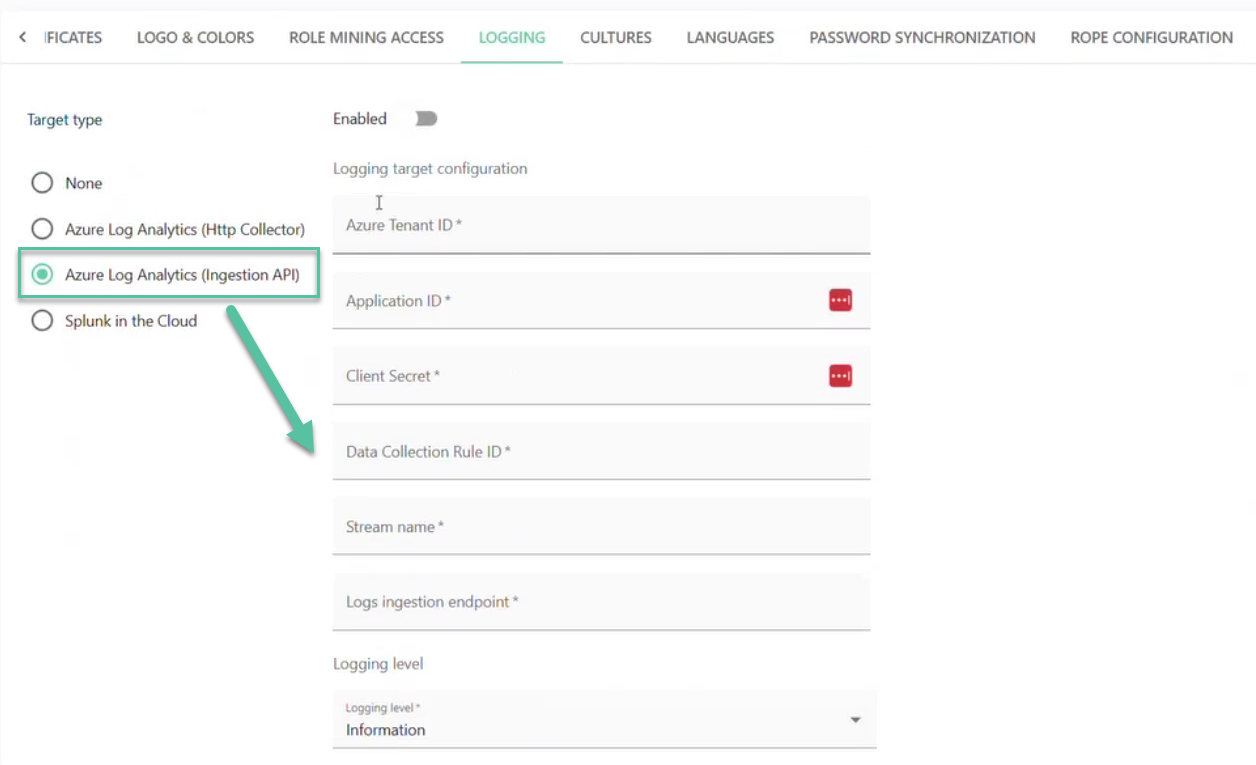 Update to Azure Log Analytics (Ingestion API) option