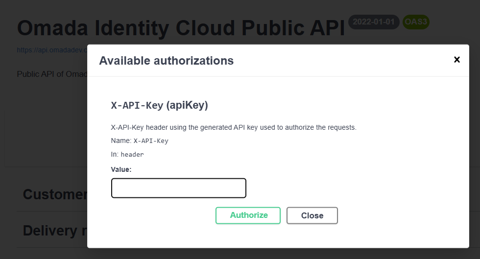 Authorize API