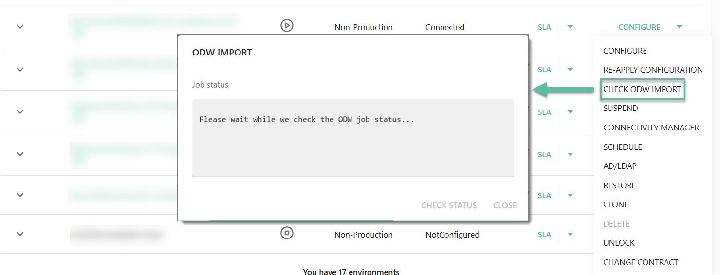 Check ODW import