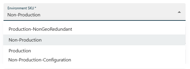 Environment SKU list