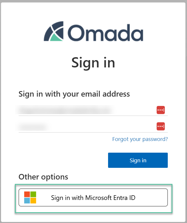 Federated login page