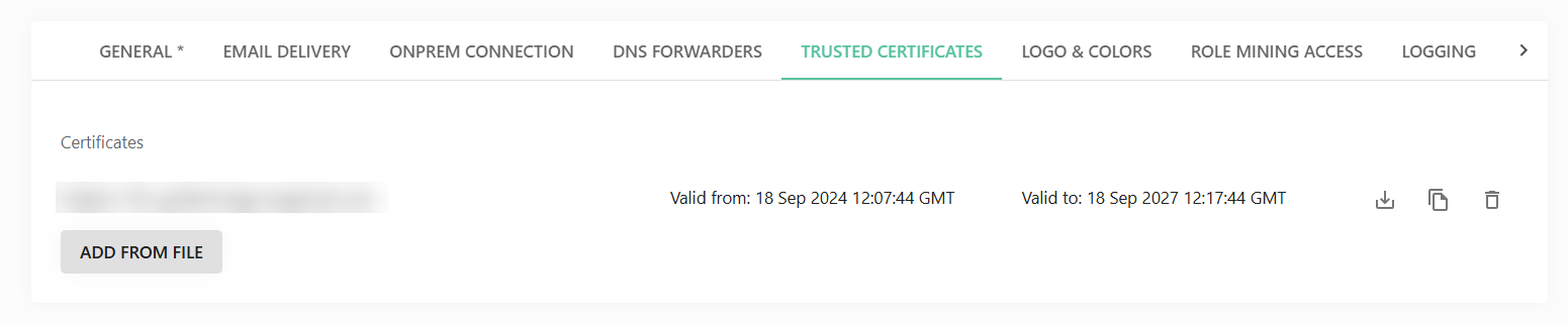 Trusted certificates