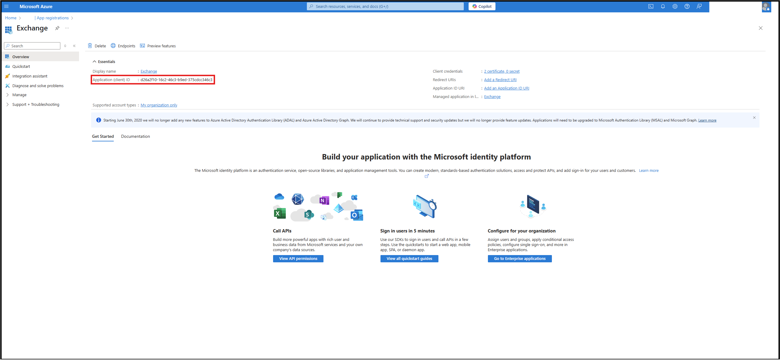 Application registration