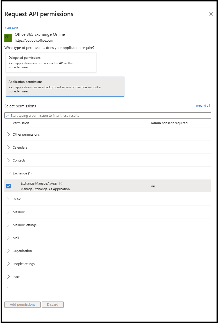 Application permissions