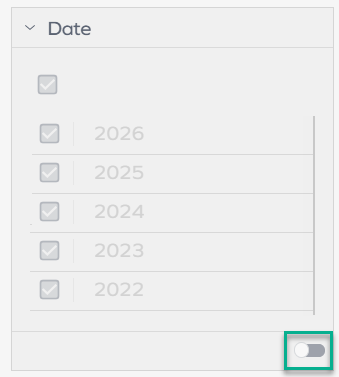 Disabling an active filter toggle