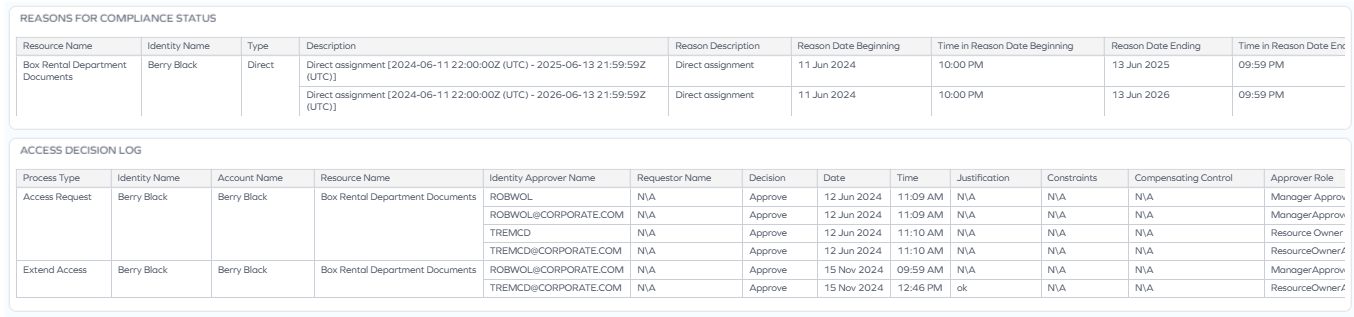 Assignment reason details JTD
