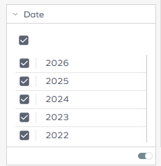 Filtering using right pane filter panel