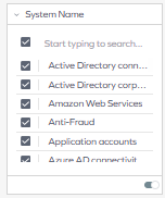 Right pane filter options