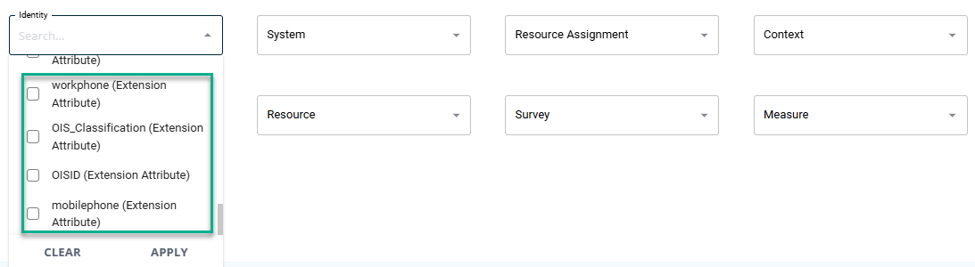 Report Generator - dropdown list - extension attributes at the bottom