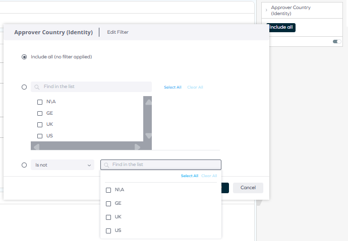 Report Generator - detailed filtering options