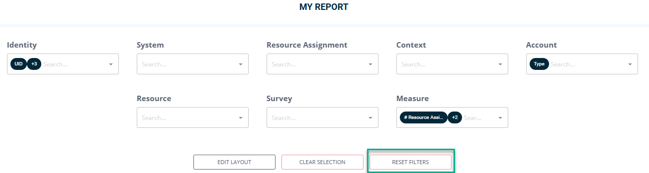 Report Generator - reset filters