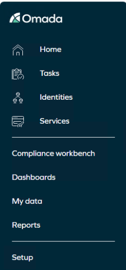 Menus and settings | Omada Identity Documentation