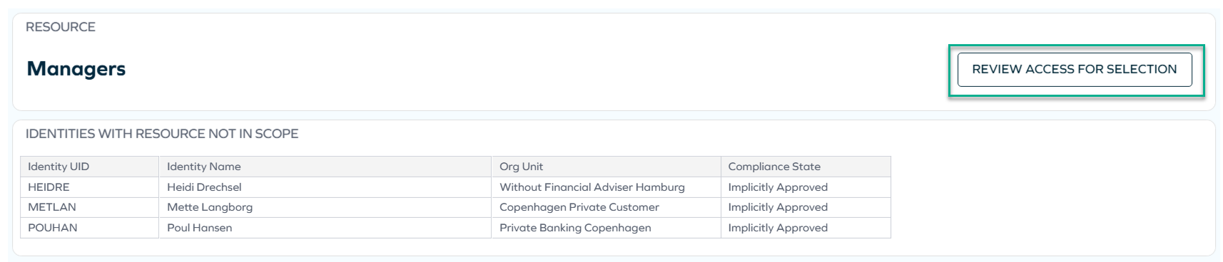Reviewing access directly from Access Intelligence dashboard