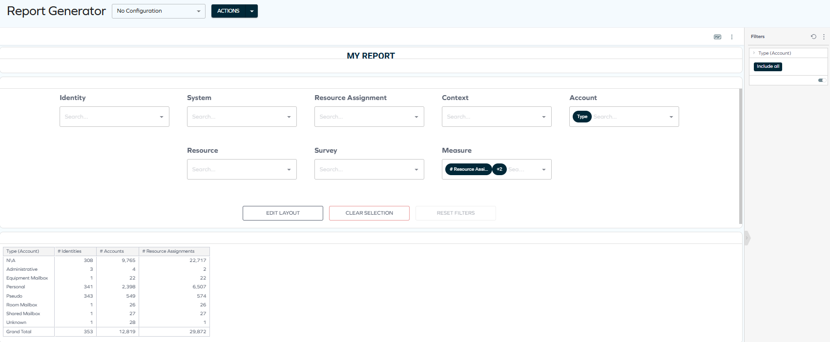 New UI of the Report Generator dashboard